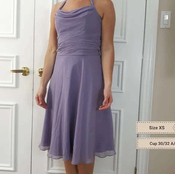 LILAC BRIDESMAID SHIFFON DRESS SIZE 4 (special occasion) - Picture 10 of 16